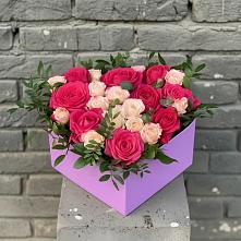 Цветочная композиция из Розы в коробке #REPLACE_PRED# Первомайский