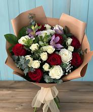 Букет цветов из:  Розы и Альстромерии #REPLACE_PRED# Первомайский