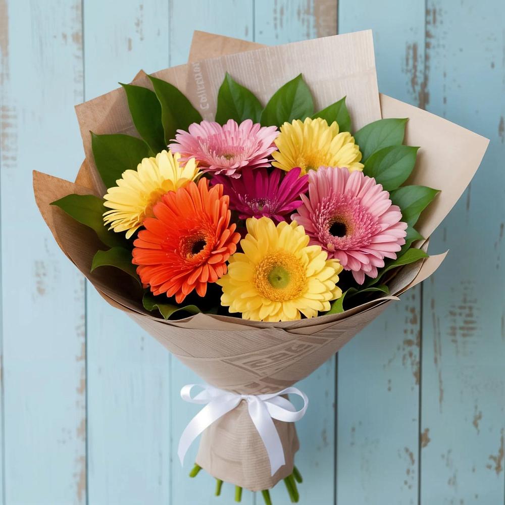 Букет цветов из: Герберы в Первомайский