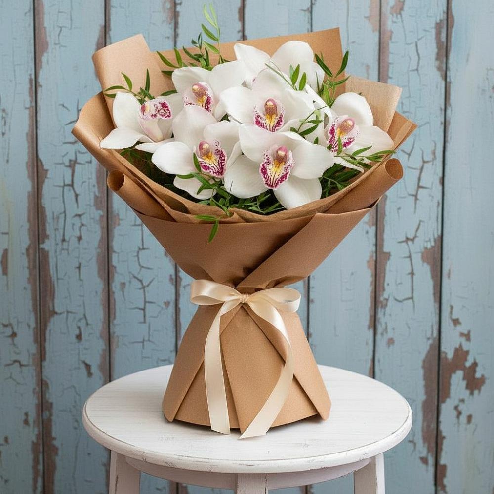 Букет цветов из: Орхидеи и Розы в Первомайский