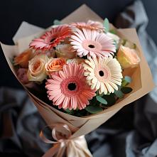 Букет цветов из:  Герберы и Розы #REPLACE_PRED# Первомайский