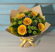 Букет цветов из:  Герберы и Хризантемы #REPLACE_PRED# Первомайский