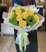 Букет цветов из:  Хризантемы и Розы #REPLACE_PRED# Первомайский