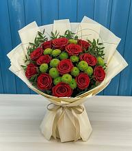 Букет цветов из:  Розы и Хризантемы #REPLACE_PRED# Первомайский