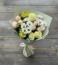 Букет цветов из:  Альстромерии, Розы и Хризантемы #REPLACE_PRED# Первомайский