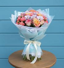 Букет цветов из:  Хризантемы и Розы #REPLACE_PRED# Первомайский