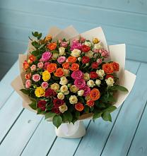 Букет Микс из разноцветных кустовых роз #REPLACE_PRED# Первомайский